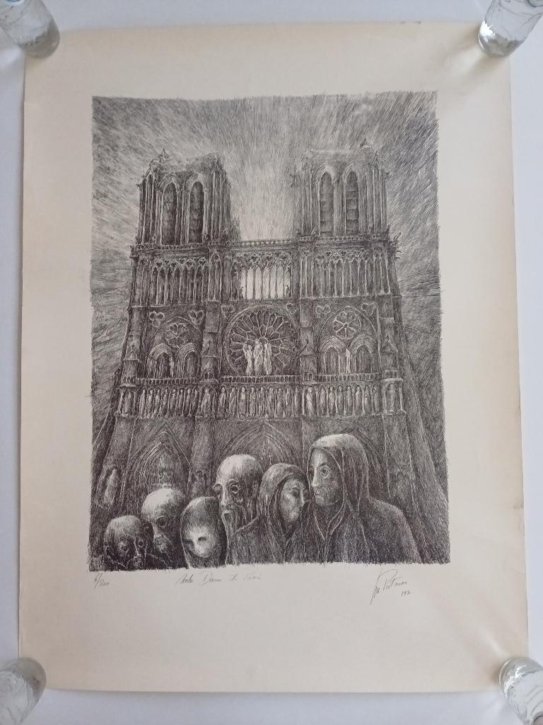 Luc Putman, Notre Dame de Paris, 1981, Ophalen of Verzenden, Gravure, Genummerd