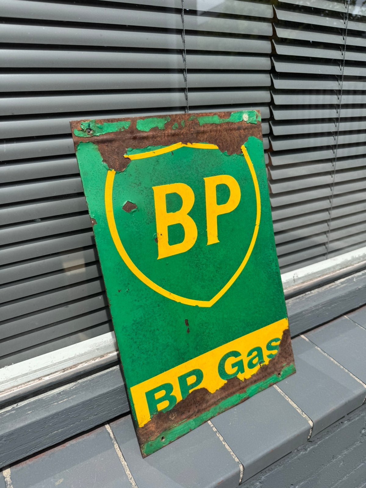 Ancien panneau publicitaire BP Gas, Collections, Marques & Objets publicitaires, Enlèvement ou Envoi, Utilisé, Panneau publicitaire