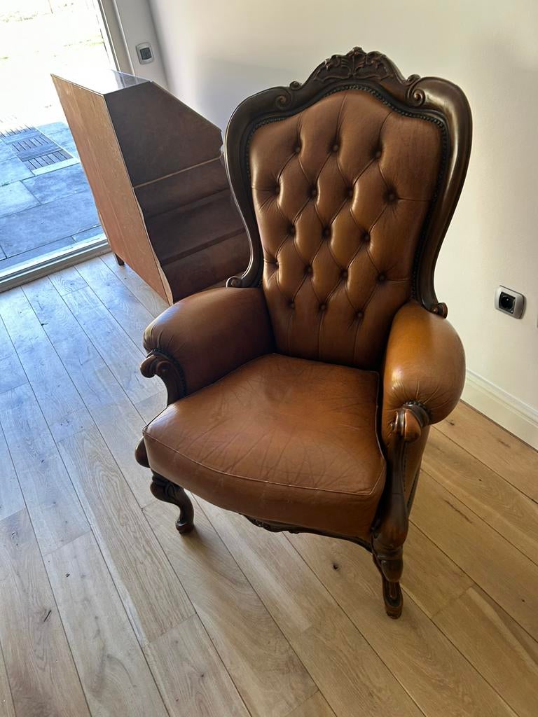 Set chesterfields te koop victoiaans top staat, Enlèvement, Comme neuf, Bois