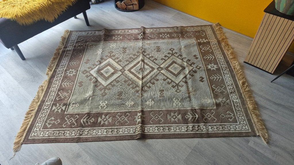 Vintage Perzische tafelkleed, Huis en Inrichting, Tafelkleden, 180 cm, Ophalen of Verzenden, Zo goed als nieuw, Franjes/kwastjes
