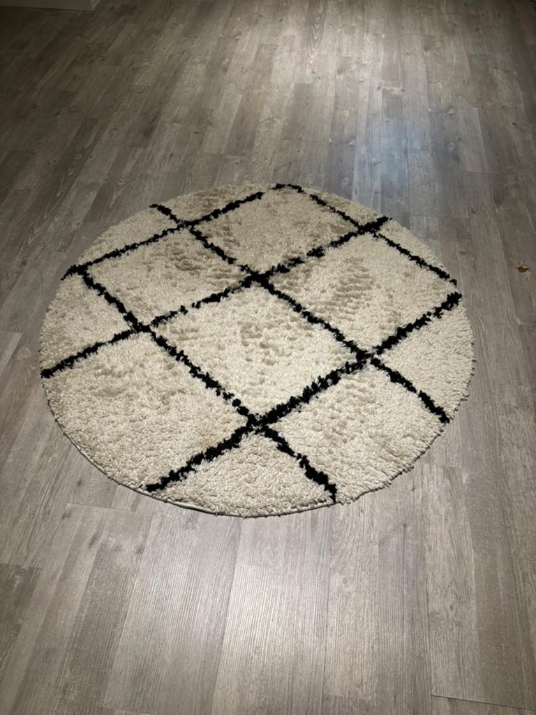 rondt tapijt, Maison & Meubles, Ameublement | Tapis & Moquettes, Rond, Enlèvement, Utilisé, Crème