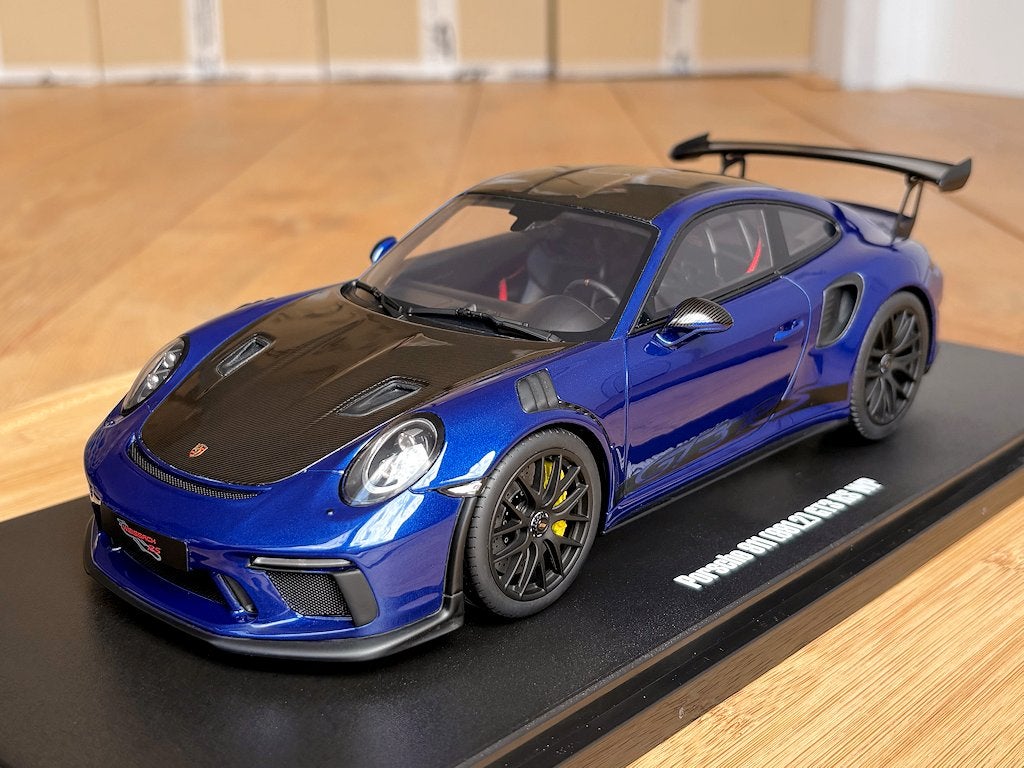 Porsche 911 991.2 GT3 RS Weissach blauw 1:18 GT Spirit GT526, Enlèvement ou Envoi, Neuf, Voiture, Autres marques
