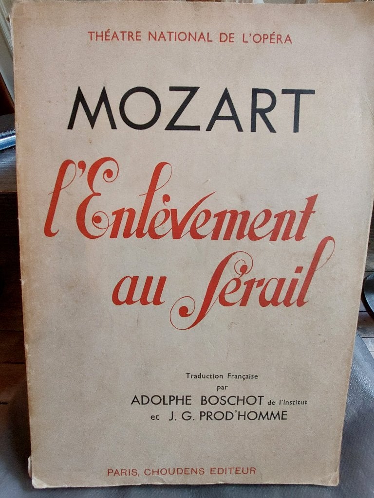 Partituur Mozart  l'Enlèvement au Sérail, Gebruikt, Klassiek, Artiest of Componist, Ophalen