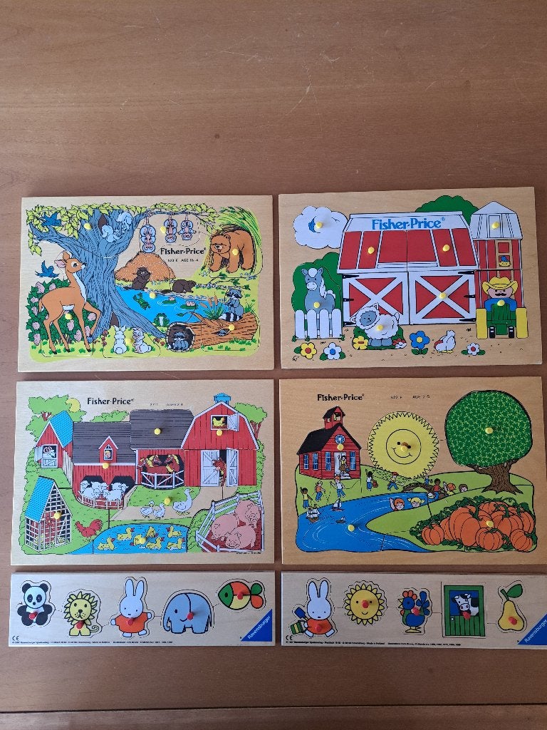 6 puzzles pour enfants Fisher-Price, Dick Bruna, Enlèvement ou Envoi, 2 à 4 ans, Comme neuf, Moins de 10 pièces