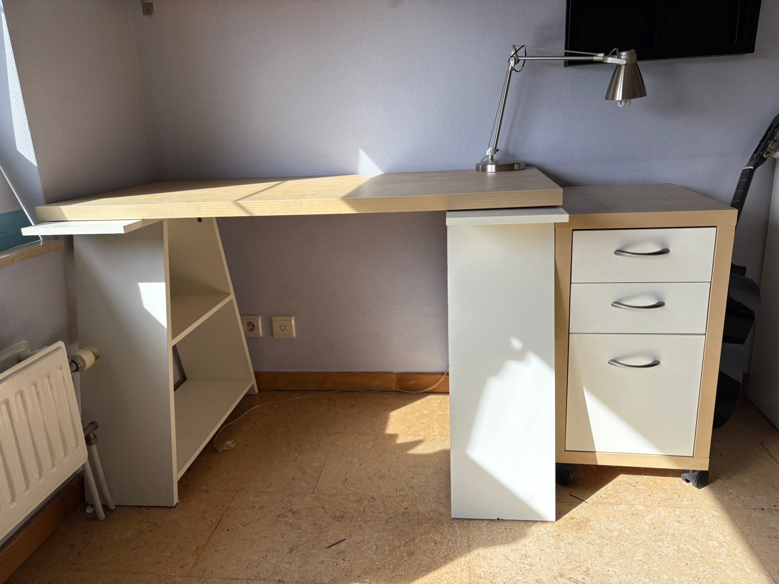 Bureau + ladekast, Ophalen, Gebruikt, Bureau-kast combinatie
