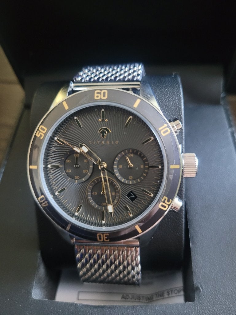 Titanio Agrippa SB001 horloge t.w.v € 499 nieuw!, Handtassen en Accessoires, Sporthorloges, Ophalen of Verzenden, Waterdicht, Nieuw