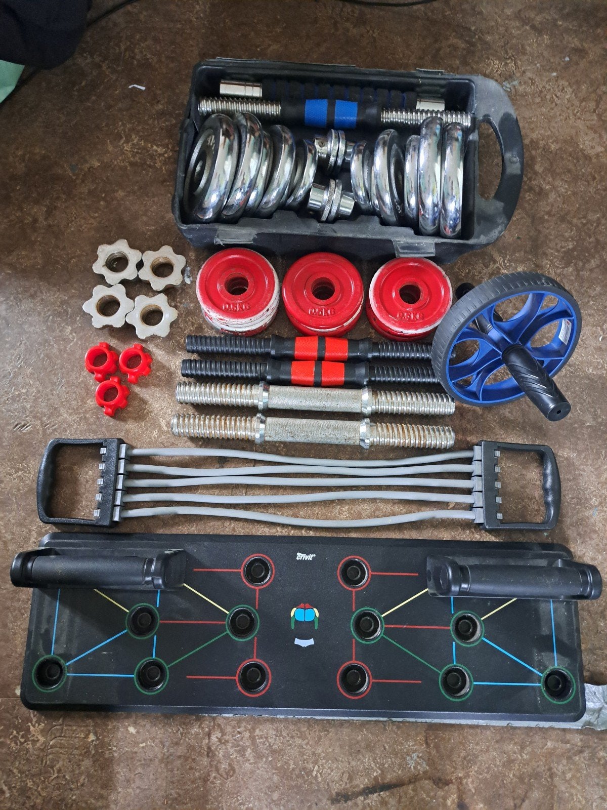 Gewichten set (alles samen), Sport en Fitness, Ophalen, Zo goed als nieuw, Armen, Dumbbell