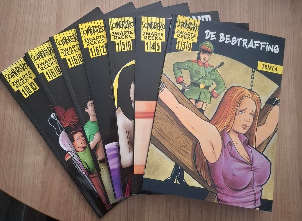 Erotische strips de zwarte reeks Sombrero, Ophalen of Verzenden