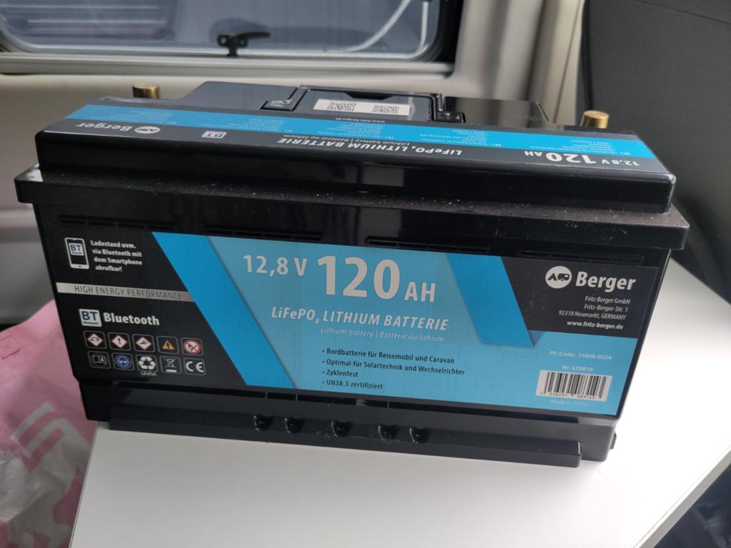 Berger lithium lifePo batterij 120 Amph, Caravans en Kamperen, Ophalen
