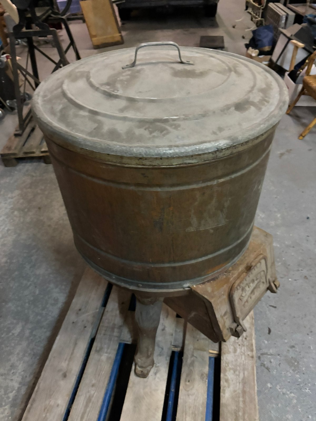 Vieille, machine à laver, feu au bois, Enlèvement, Comme neuf