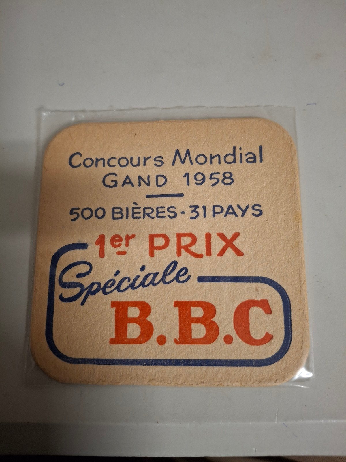 oud bierviltje bbc caulier expo 58, Ophalen of Verzenden