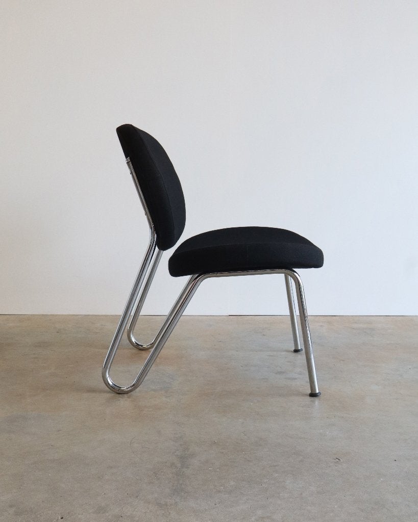 Sitland chromen design buisframe fauteuil made in Italy, Huis en Inrichting, Ophalen, Gebruikt, Modern Design, Minder dan 75 cm