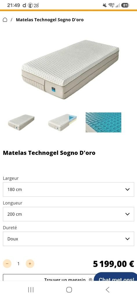 Een technogel-matras, Huis en Inrichting, Nieuw, Ophalen of Verzenden, Overige maten, Matras