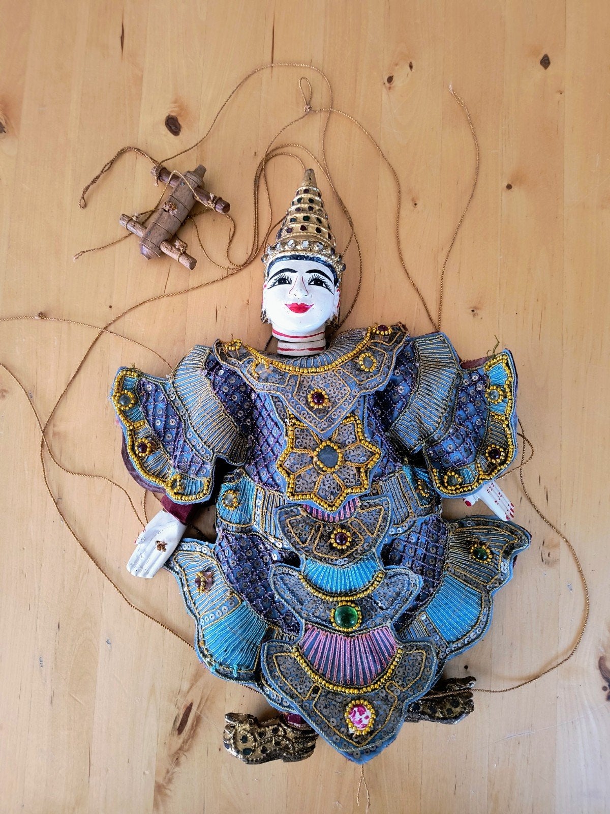 Magnifique marionnette à thé Birmane Yoke Vintage (Prince/Mi, Enlèvement ou Envoi, Poupée, Fait main