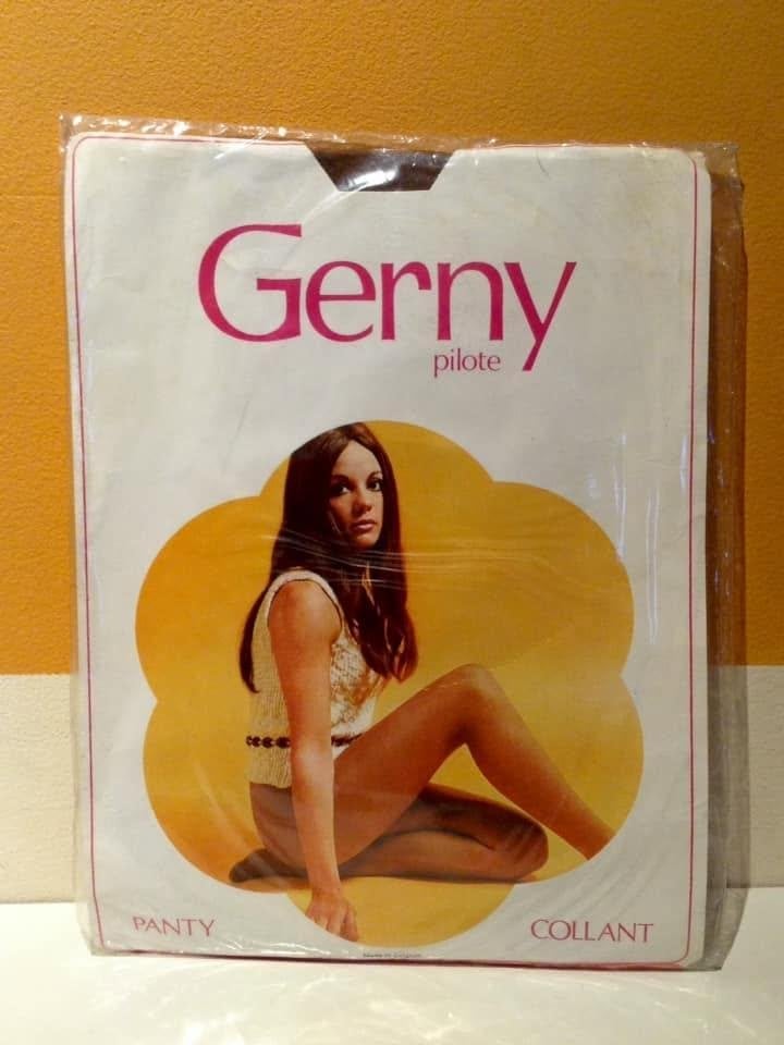 Collants vintage Gerny Pilote 1970s- Made in Belgium-T.2/S, Neuf, Enlèvement ou Envoi, Gerny, Brun