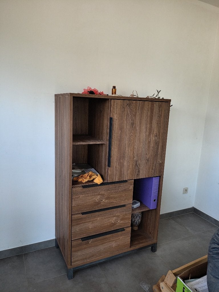 wandkast Matthias, Ophalen, Gebruikt, 100 tot 150 cm, Met lade(s)