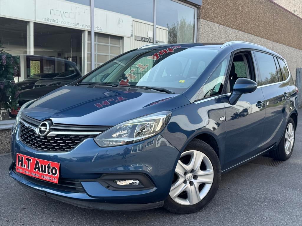 Opel Zafira tourer 1.4 Turbo/ Automaat/7 zitters/Airco/GPS, 4 cilinders, Blauw, 7 zetels, Bedrijf