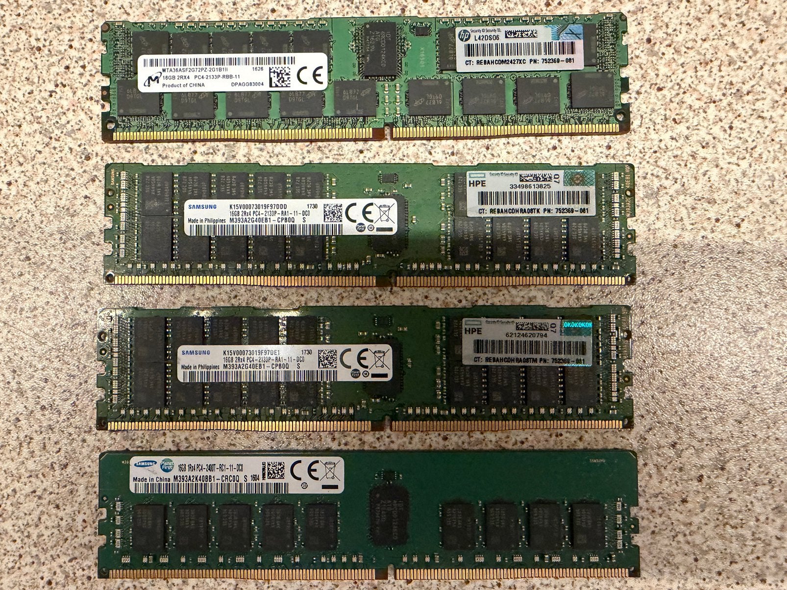 Lot servergeheugen 16GB ECC prijs per stuk, Server, DDR4, Ophalen of Verzenden, Zo goed als nieuw