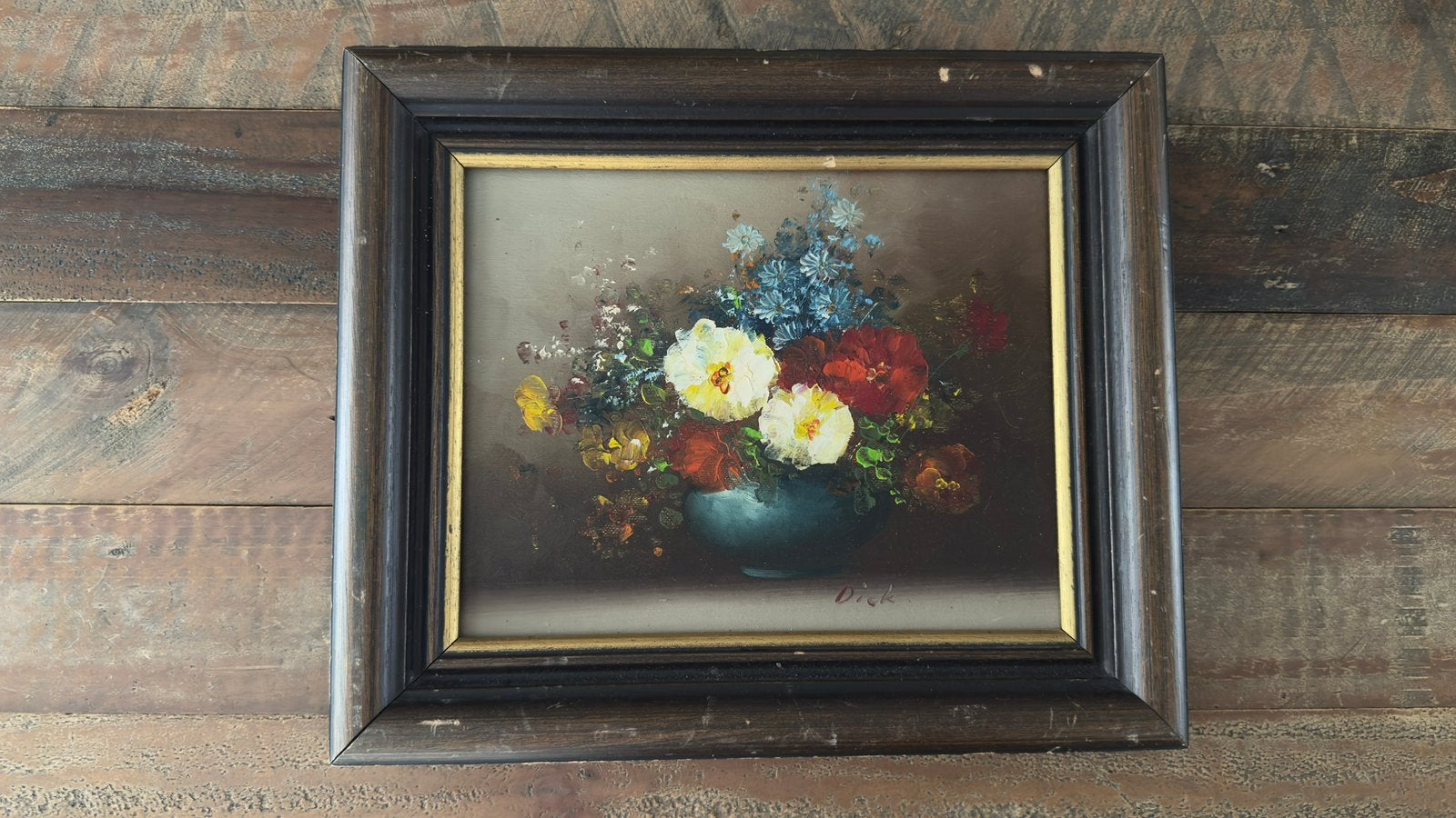 Origineel olieverfschilderij op doek – bloemstilleven, Antiquités & Art, Art | Peinture | Classique, Enlèvement ou Envoi, Peinture à l'huile