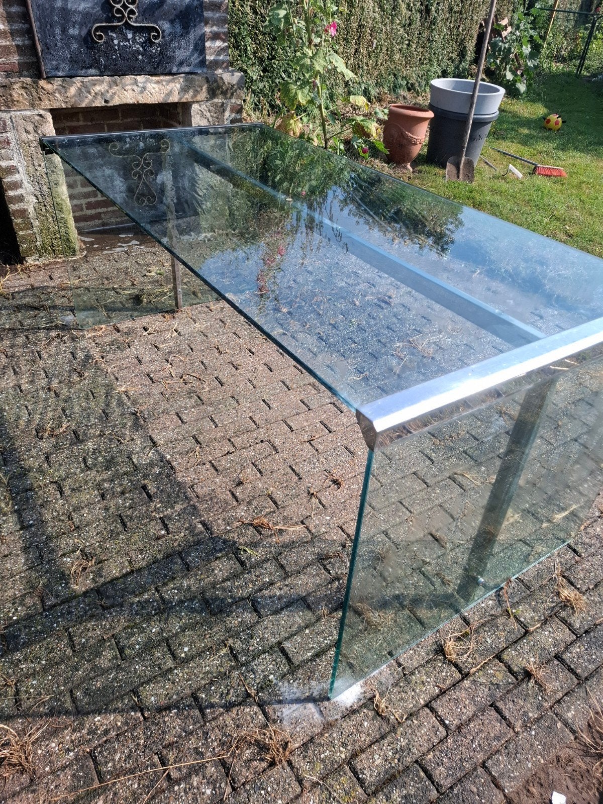 gratis glazen tafel, Tuin en Terras, Ophalen