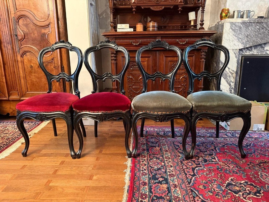 5 stoelen, Napoleon III periode, Ophalen, Gebruikt, Hout