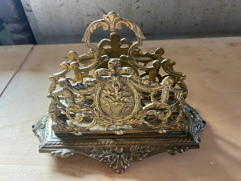 Franse messing brievenhouder, Antiek en Kunst, Ophalen