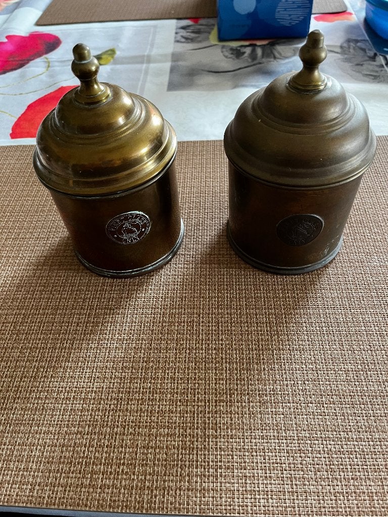 objet de décoration pour bateau "pots en étain" (sdb), Antiquités & Art, Enlèvement, Objet, Or, Autres matériaux