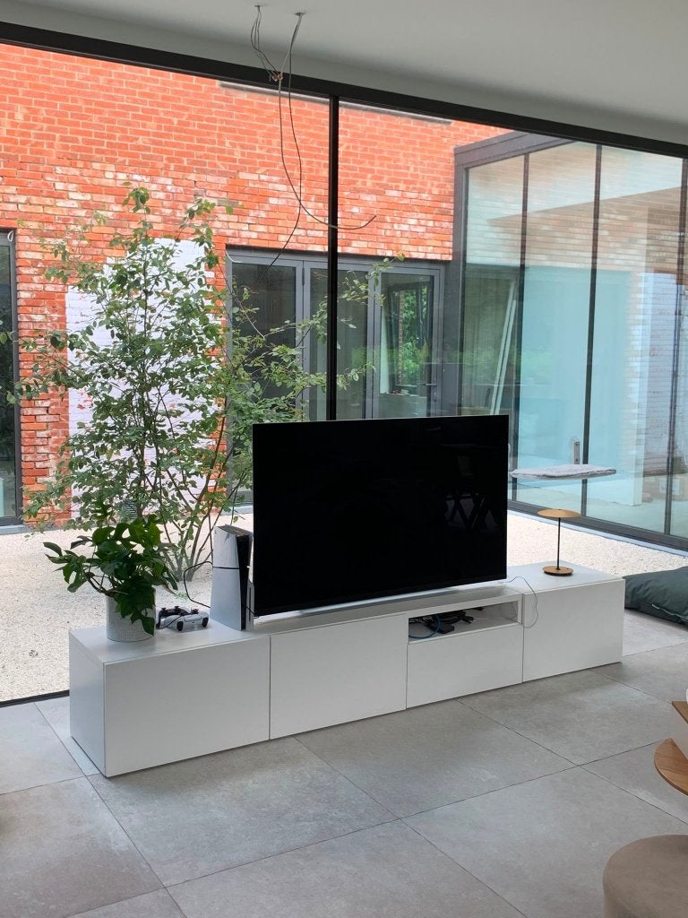 tv meubel ikea Besta, Huis en Inrichting, Ophalen, Gebruikt, 200 cm of meer, Minder dan 100 cm