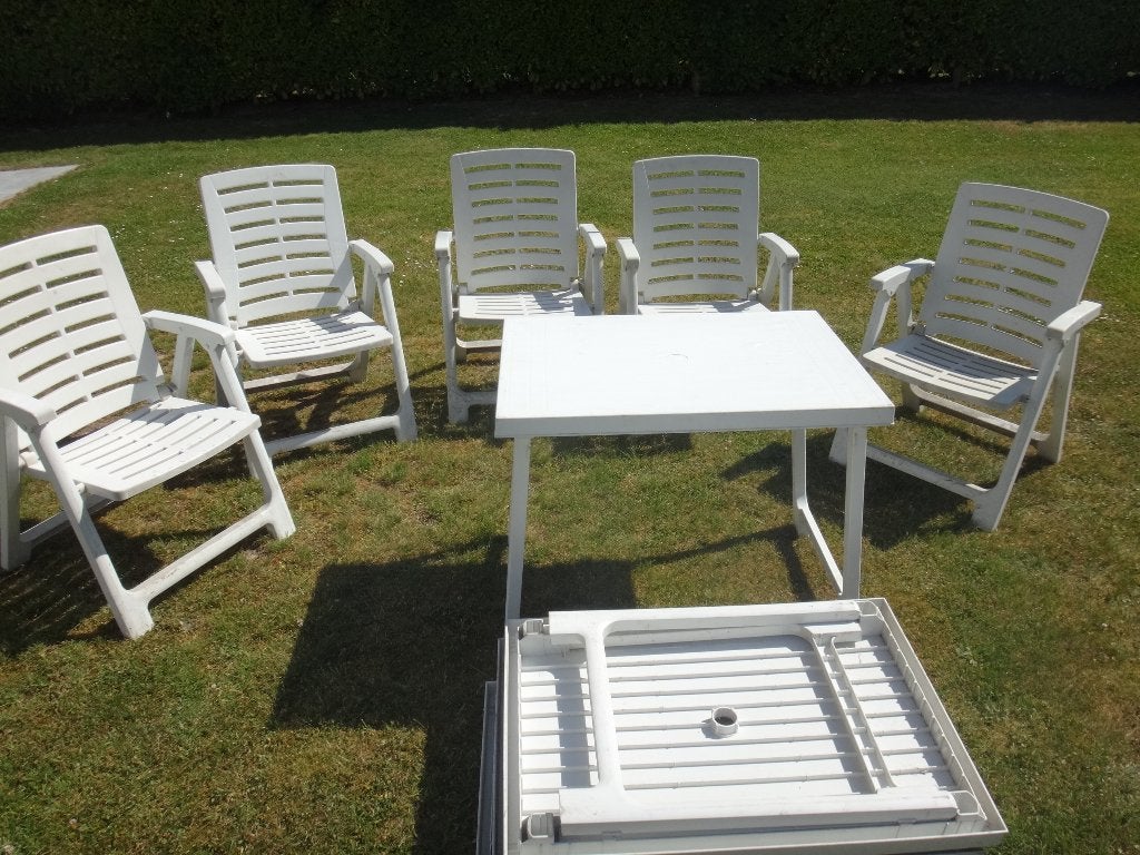 Tables de jardin chaises tabourets en cuir, Enlèvement, Utilisé, Carré, Métal
