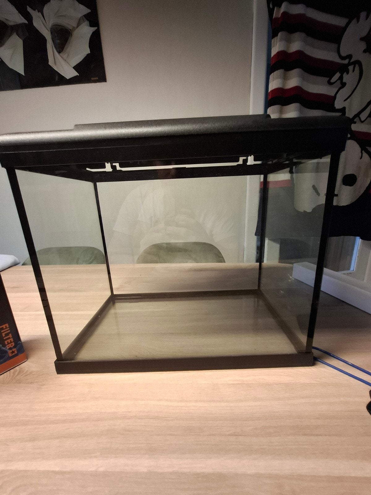 30L aquarium, zwart omranding, Animaux & Accessoires, Enlèvement, Utilisé, Accessoires inclus, Aquarium vide