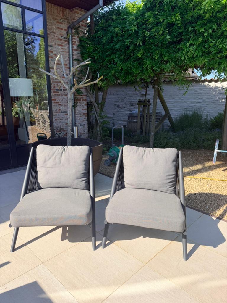 2 balkon zeteltjes, Gebruikt, Aluminium, Loungeset, Stoel