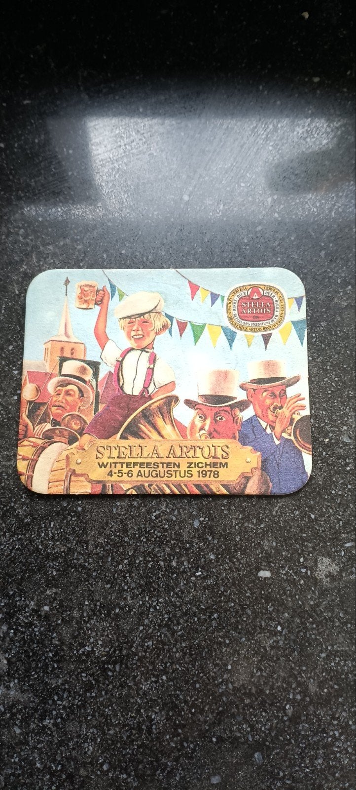 Oude bierviltje WITTE feesten Zichem 1978, Verzamelen, Biermerken, Ophalen of Verzenden