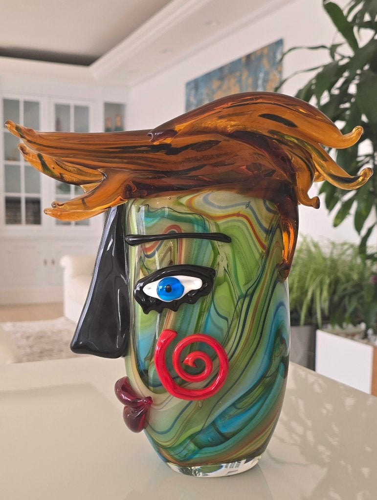 Magnifique vase de style Murano, inspiré par Picasso, Enlèvement