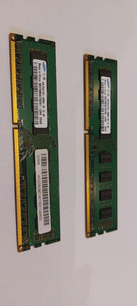 2x Samsung 2gb 2rx8 Pc3-10600u Ddr3, Ophalen of Verzenden, DDR3, Desktop
