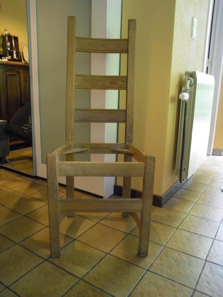 Quatre chaises en chêne clair., Maison & Meubles, Brun, Enlèvement, Utilisé, Bois