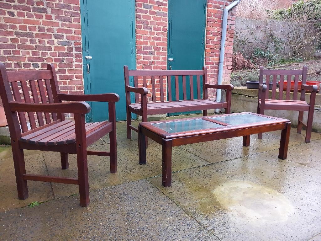 prachtige loungeset voor op het terras - complete sete, Jardin & Terrasse, Ensembles de jardin, Neuf, Sets de jardin, Bois de teck