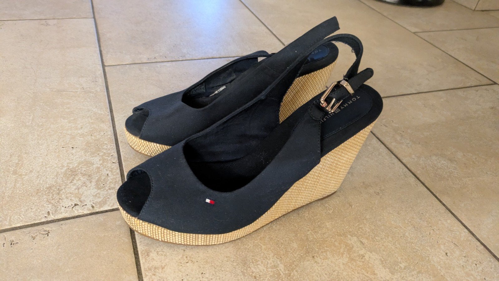Sleehak sandalen Tommy Hilfiger - maat 41 - marineblauw, Ophalen