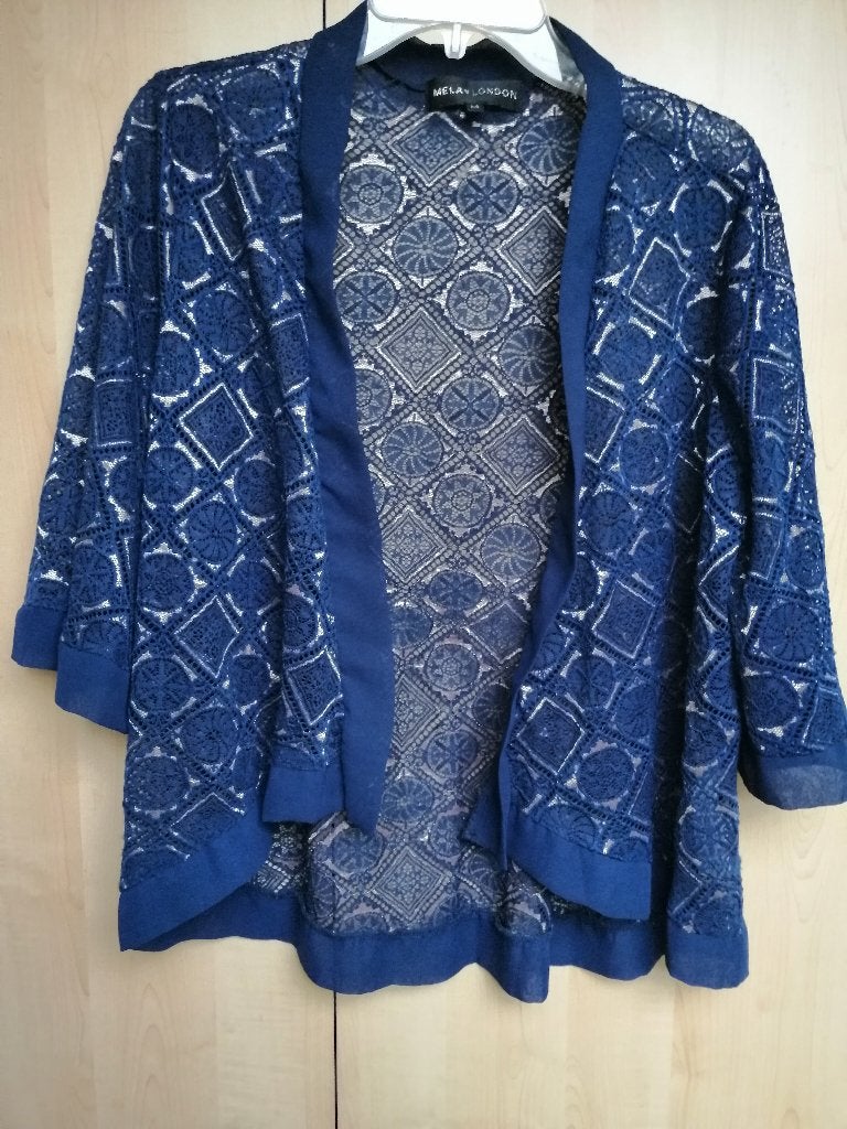 tuniek blauw kant gouddraad medium, Ophalen of Verzenden, Zo goed als nieuw, Blauw