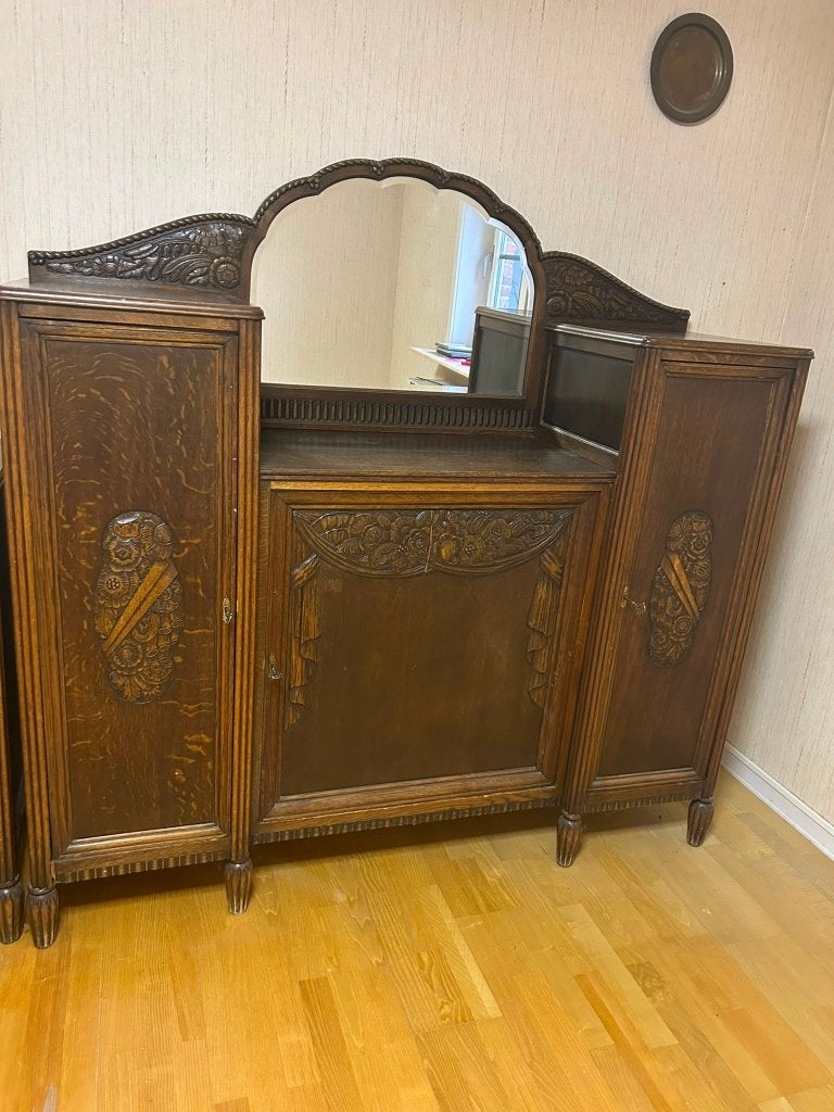Antiek art deco dressoir, Huis en Inrichting, Kasten | Buffetkasten, Ophalen, Met plank(en), Gebruikt, Art deco
