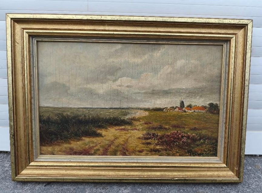 Huile sur panneau signe rosseman, Ophalen of Verzenden, Paneel