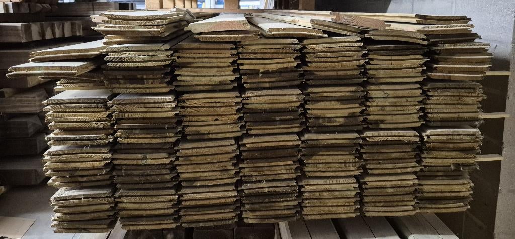 Geïmpregneerd hout tand en groef, Doe-het-zelf en Bouw, Minder dan 25 mm, Zo goed als nieuw, Plank, 300 cm of meer