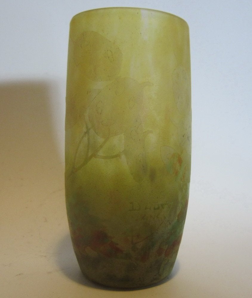 Vase Daum Nancy ancien en verre camée, fleurs, Antiquités & Art, Envoi