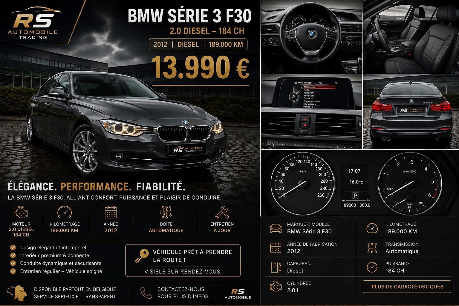 Bmw 3-serie f30 2.0 diesel, Ophalen, BMW
