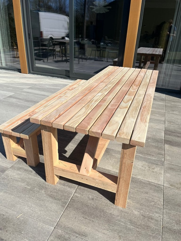 tuintafels - gloednieuwe en stevig, Enlèvement ou Envoi, Neuf, Rectangulaire, Bois