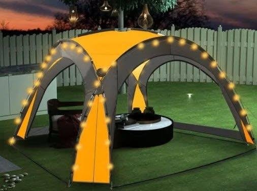 vidaXL partytent met LED verlichting, Tente de réception, Pliable, Moins de 4 mètres, Comme neuf