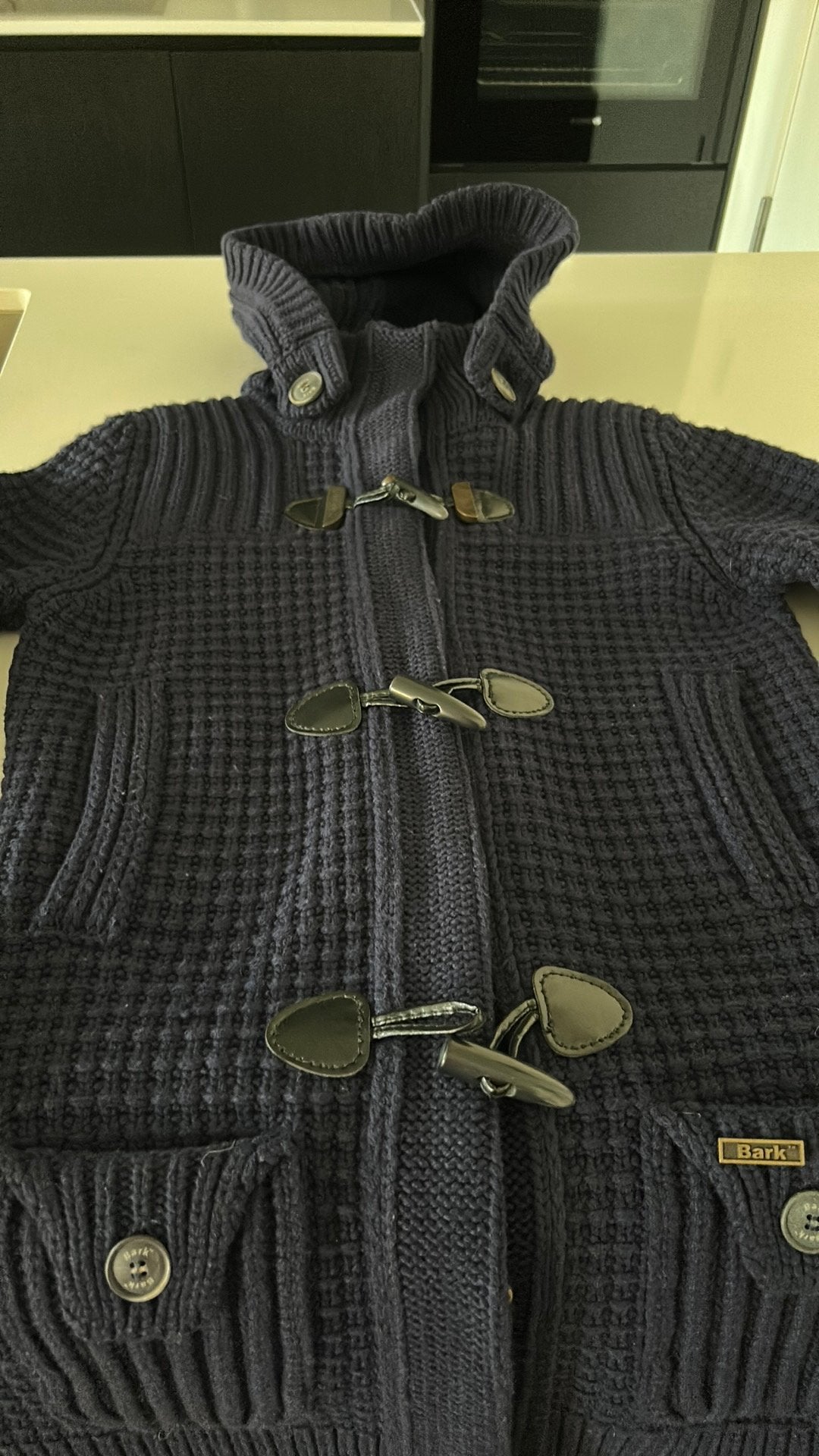 Wollen cardigan Bark M, Ophalen of Verzenden, Zo goed als nieuw, Maat 38/40 (M), Blauw