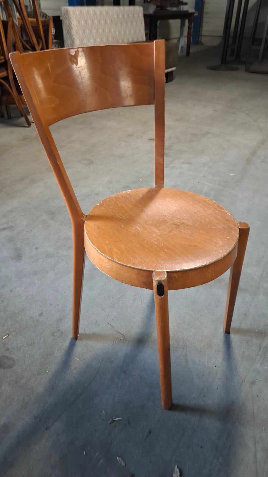 Chaise d'accueil au design vintage rétro Bruno Rey 16, natur, Enlèvement ou Envoi, Utilisé, Bois, Cinq, Six Chaises ou plus