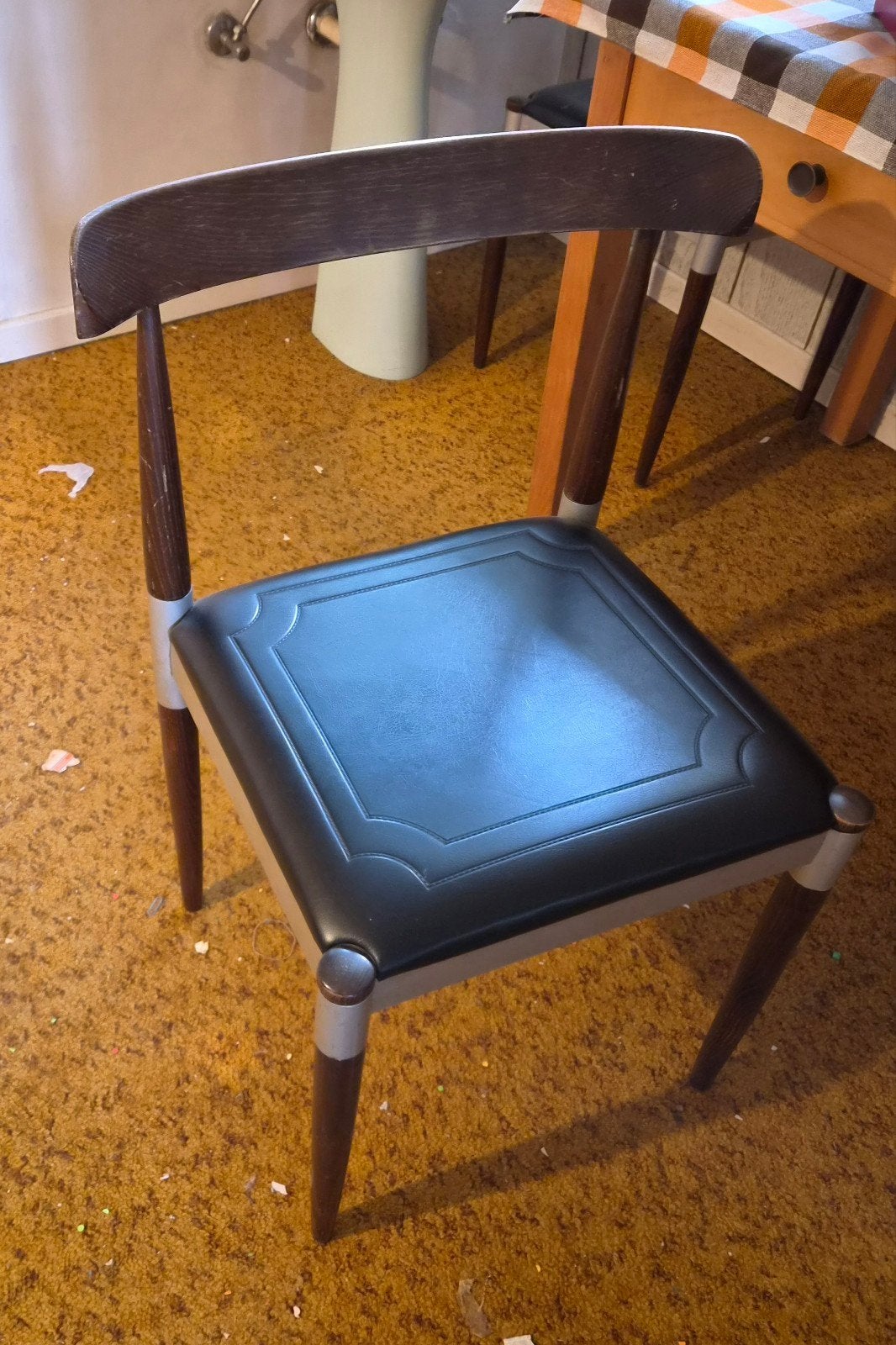 vintage eetkamerstoel uit de jaren 60, Maison & Meubles, Chaises, Enlèvement, Noir, Bois