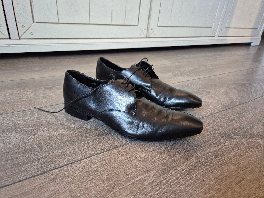 Originele Prada leren schoenen - maat 41,5, Zwart, Ophalen of Verzenden, Prada, Gedragen