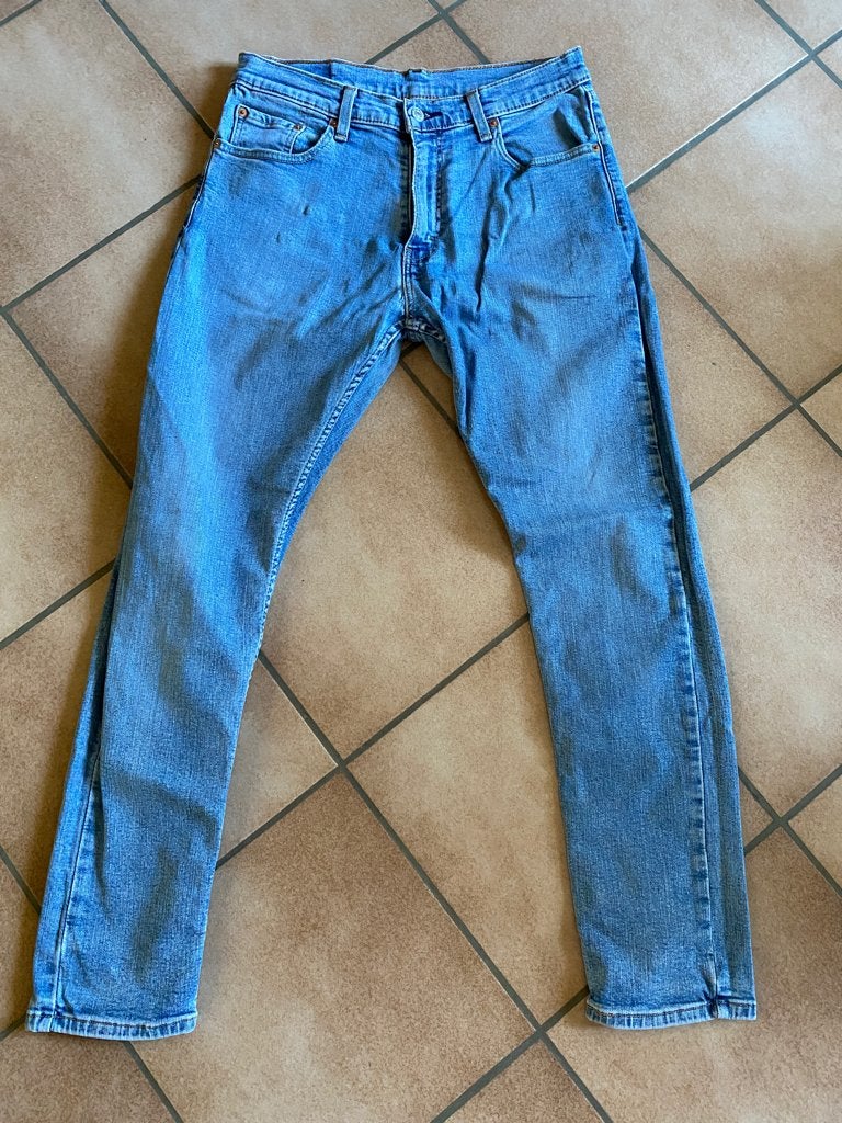 Levi's 512 W33 L32 washed blauw spijkerbroek G staat, W33 - W34 (confectie 48/50), Gedragen, Levi’s, Verzenden